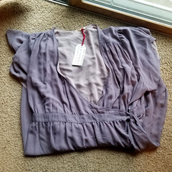 Standards & Practices Short sleeve grey wrap maxi dress 3X new with tags - Picture 4 of 7